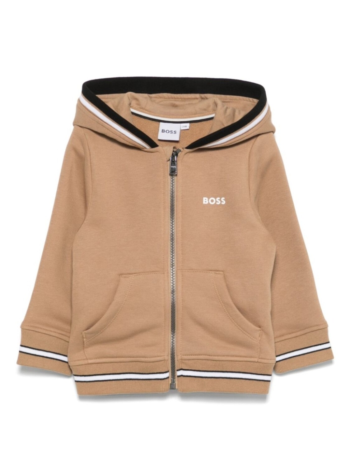 

Толстовка с капюшоном и логотипом BOSS Kidswear, коричневый