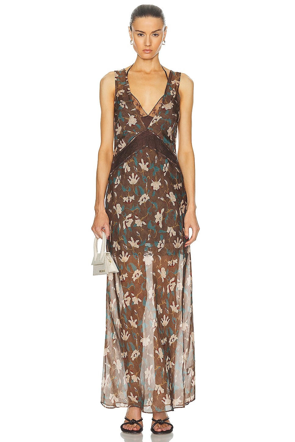 

Многослойное кружевное платье Avellino Sir., цвет Chocolate Fiore Print