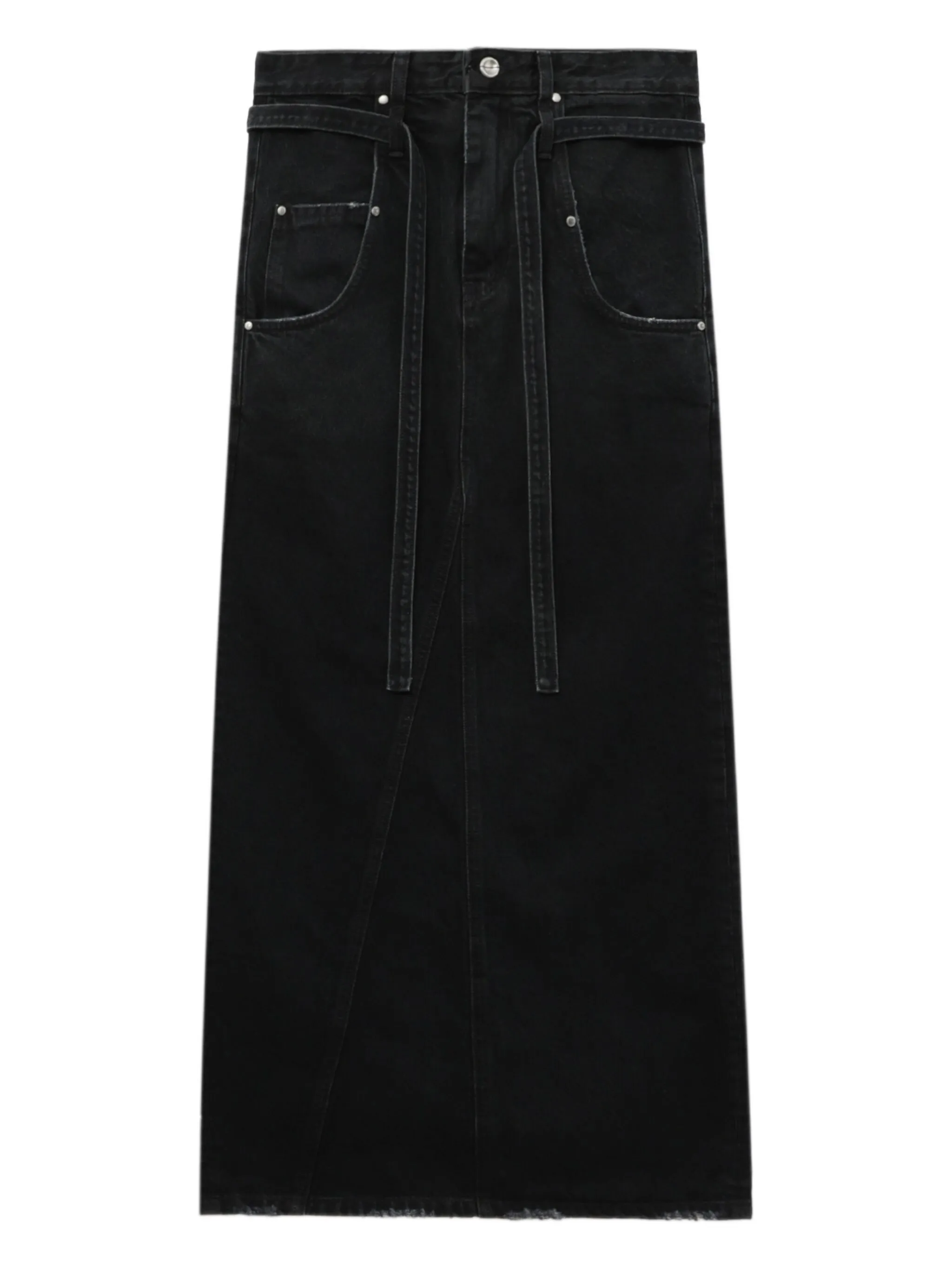 

Шелковая юбка макси с завязками Low Classic, черный