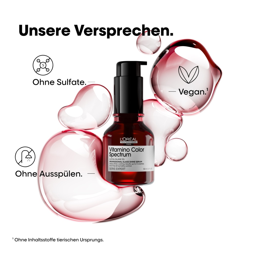 Сыворотка для волос serie expert vitamino color spectrum glass shine serum L Oreal Professionnel Paris, объем 50 мл — фото 3
