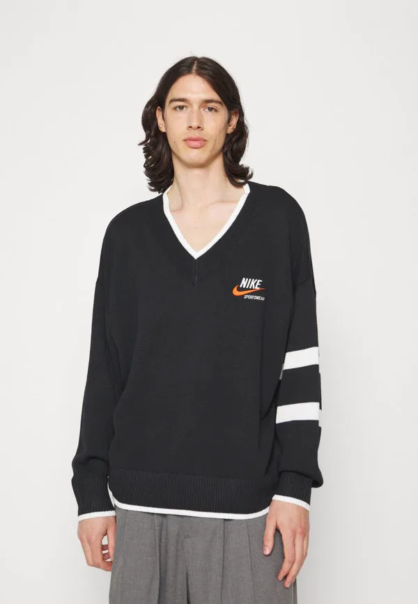 Модный свитер-джемпер nike Nike Sportswear, Black/Sail/Team Orange — фото 3