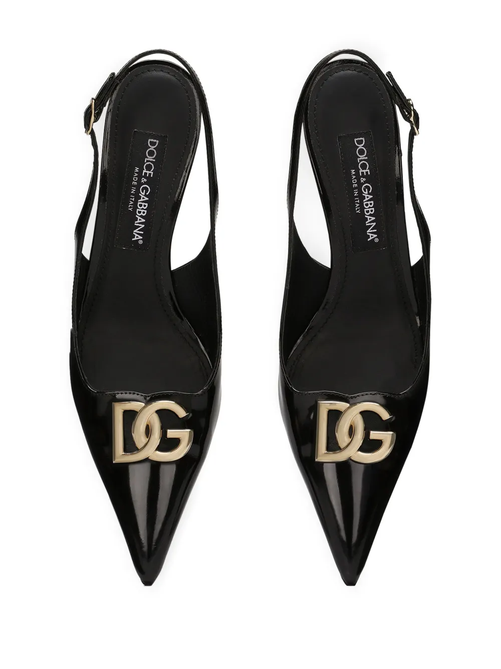 Туфли с ремешком на пятке и логотипом DOLCE & GABBANA, черный — фото 4