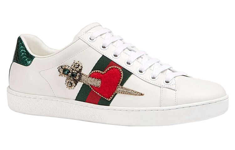 Кроссовки женские Gucci с вышивкой, белый — фото 2