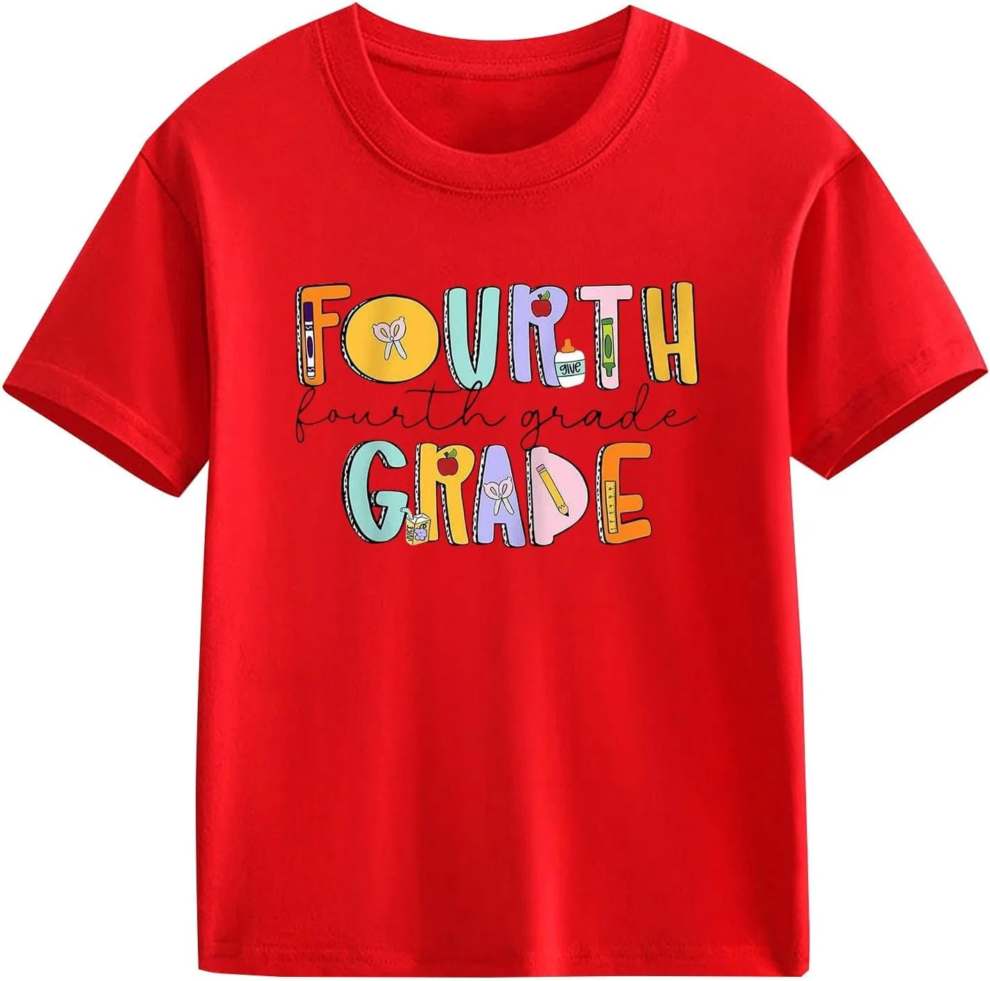 Футболка с принтом First Day of 4th Grade, Red — фото 4
