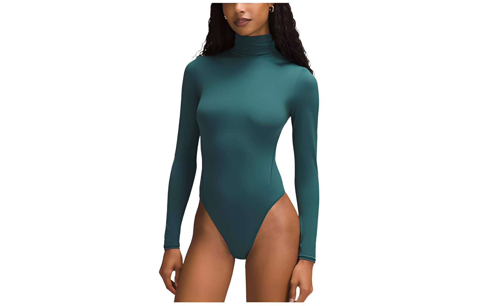 

Боди для женщин с водолазкой Lululemon, storm зеленый/smtl