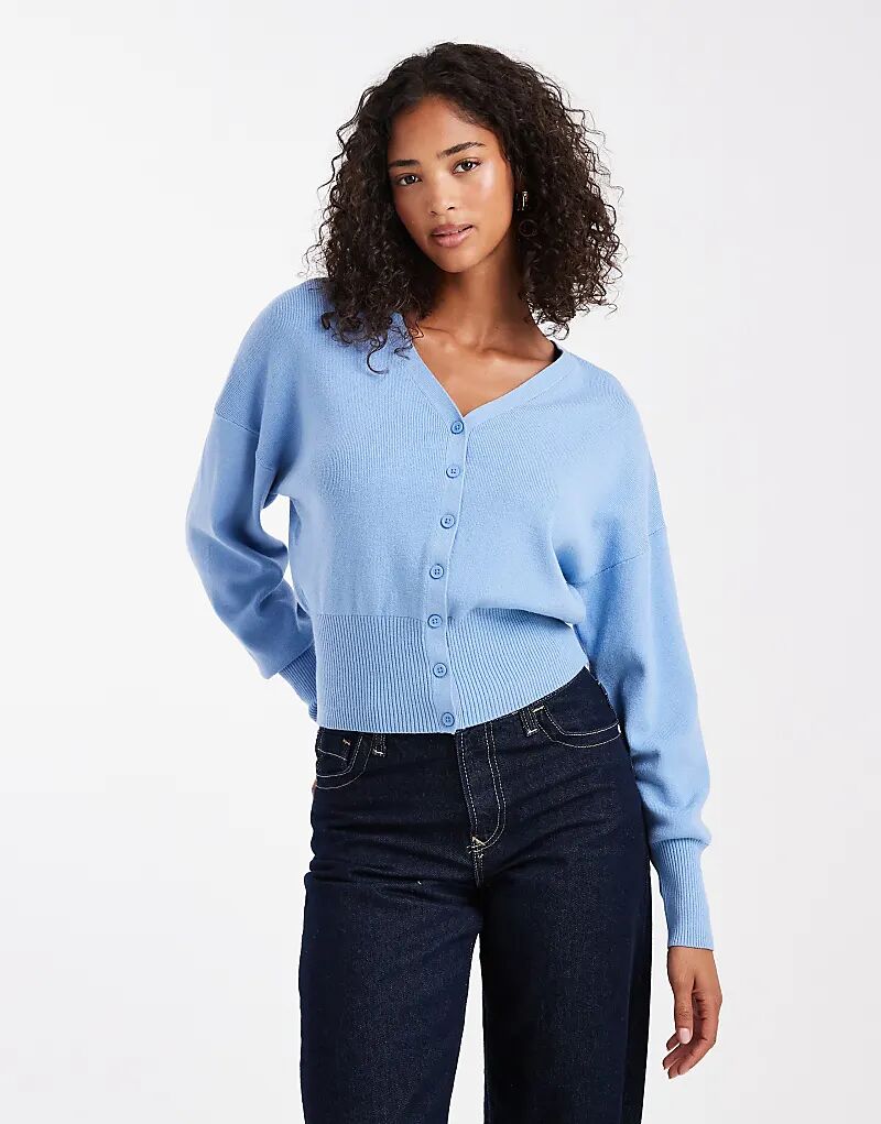 

Кардиган ASOS DESIGN со структурированной талией синего цвета