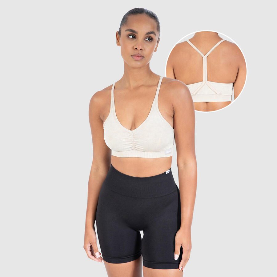 

SMILODOX Женский спортивный бюстгальтер Batik Scrunch Icon бежевый