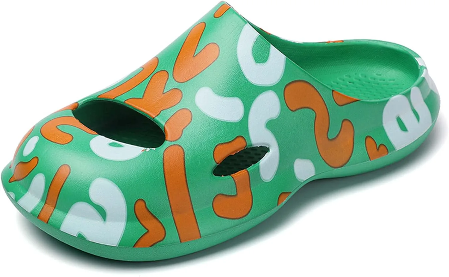 

Летние мужские сандалии-тапочки для пары с перфорацией, дышащие, из EVA, комфортные, мягкие, с противоскользящей и прочной толстой подошвой, повседневные Generic, зеленый