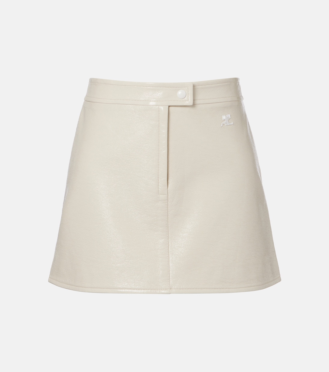 

Юбка-мини из искусственной кожи Reedition Courrèges, белый