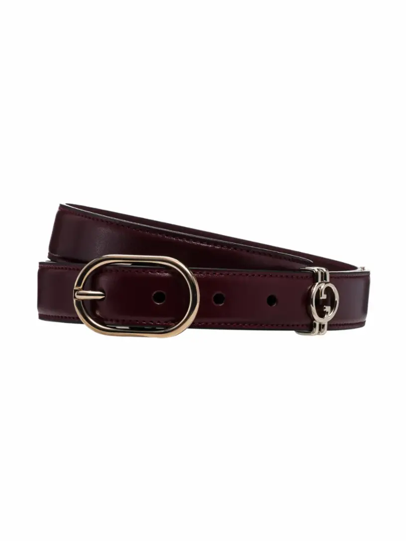 

Кожаный ремень Double G Gucci, бордовый