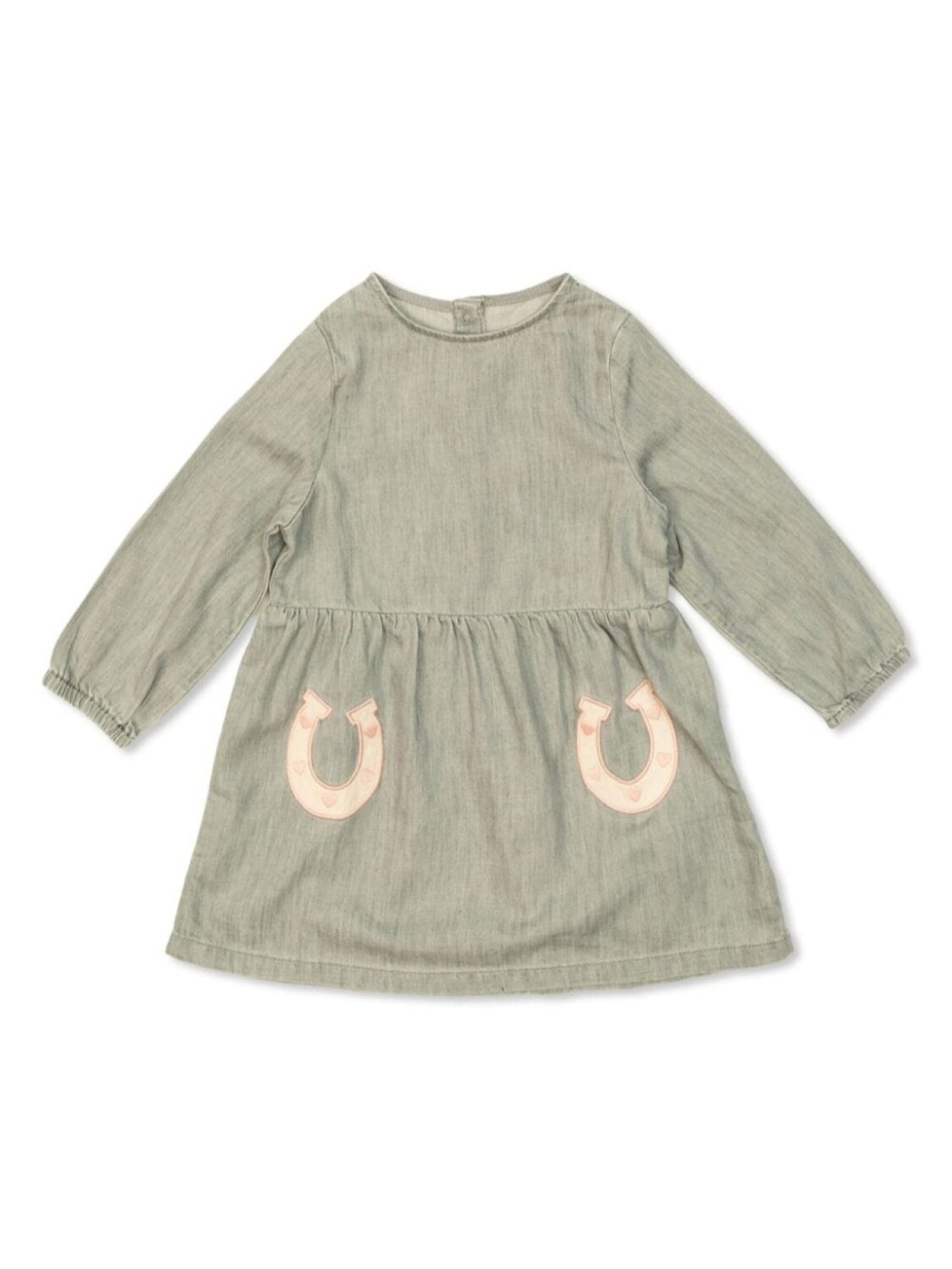 

Платье Stella McCartney Kids из хлопка с аппликацией, серый