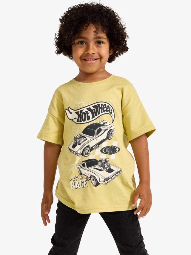 

Детская хлопковая футболка Hot Wheels с коротким рукавом Lindex, Light Dusty Green