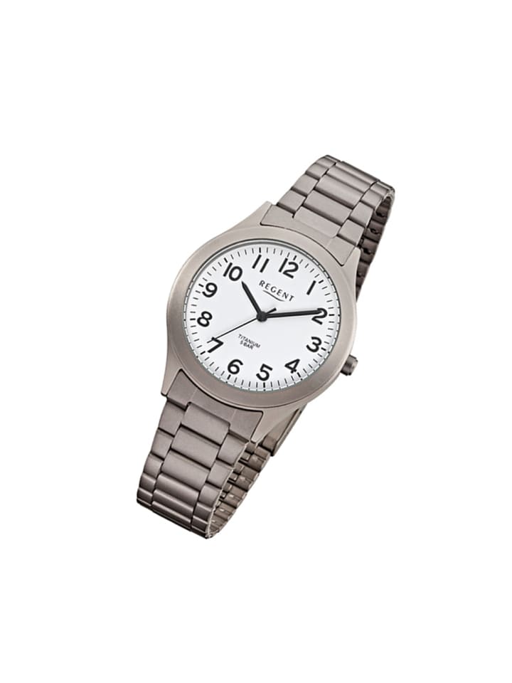 

Аналоговые наручные часы Regent, титановые, серые, серебристые, средний размер (примерно 36 мм)