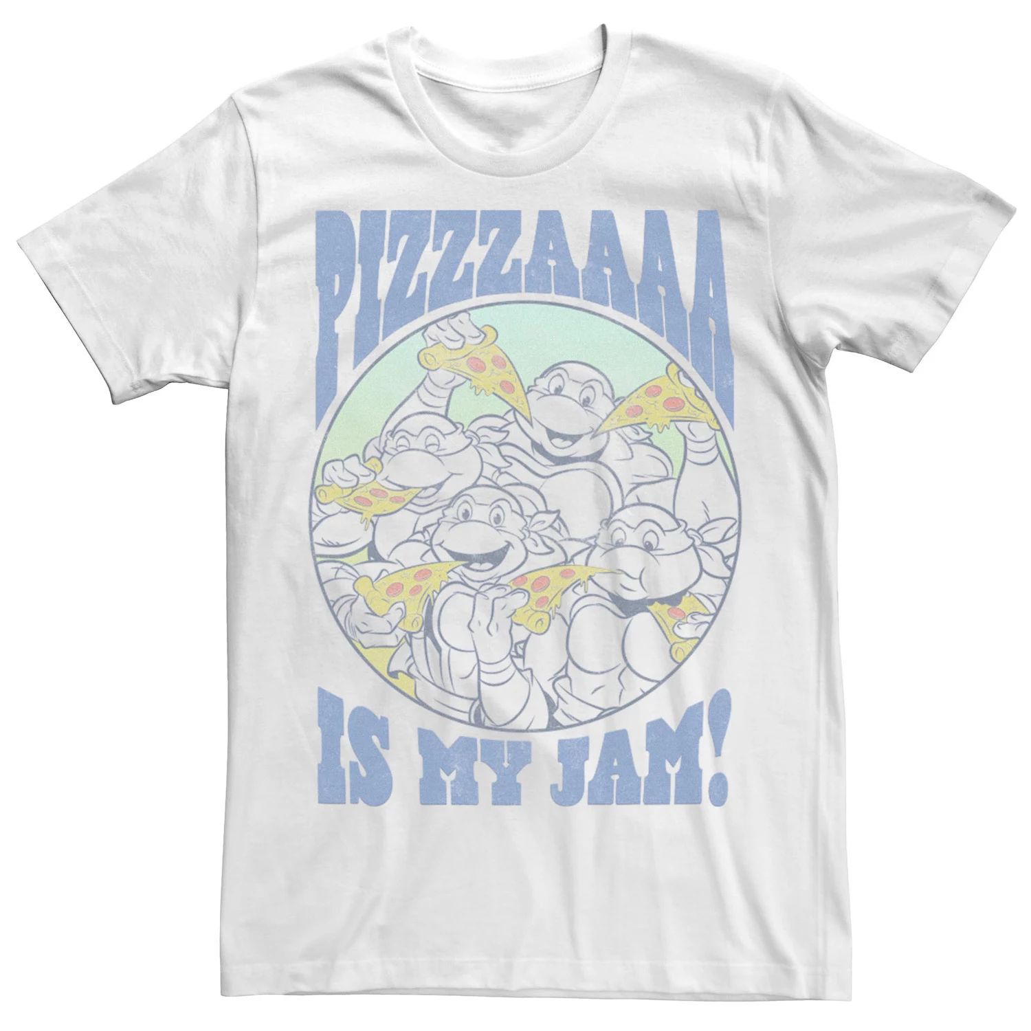 

Мужская футболка с буквенным портретом «Черепашки ниндзя Pizza Is My Jam» Licensed Character, белый