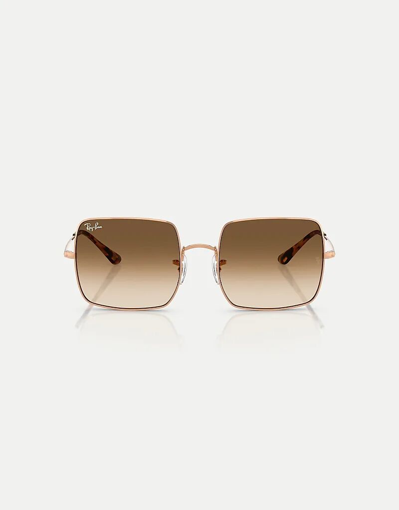 

Солнцезащитные очки Ray-Ban Square 1971 года в классических квадратных оправах с коричневыми линзами цвета розового золота