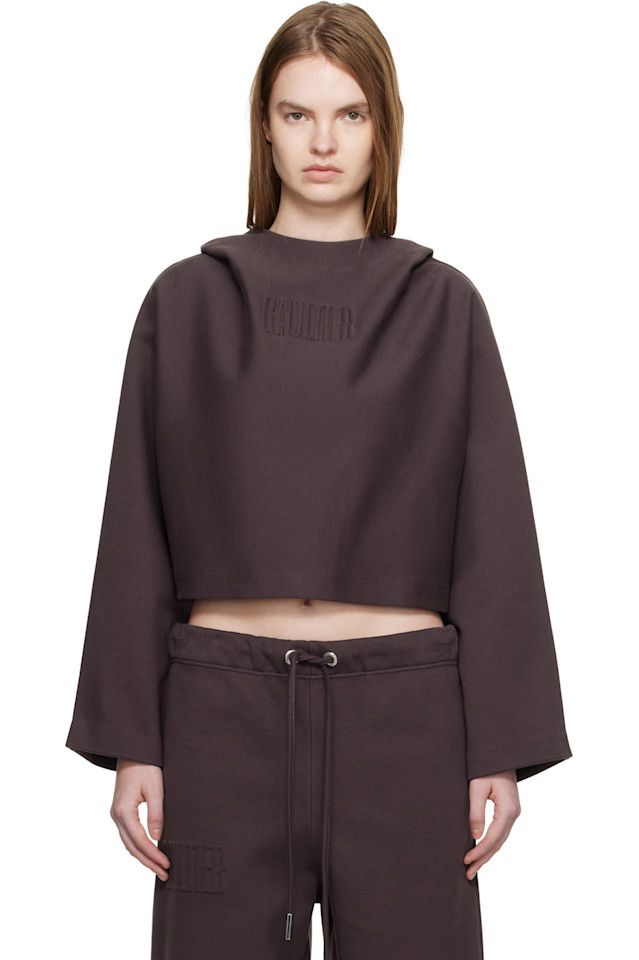 

Jean Paul Gaultier Худи коричневого цвета с тиснением "Гольтье", Коричневый, Jean Paul Gaultier Худи коричневого цвета с тиснением "Гольтье"