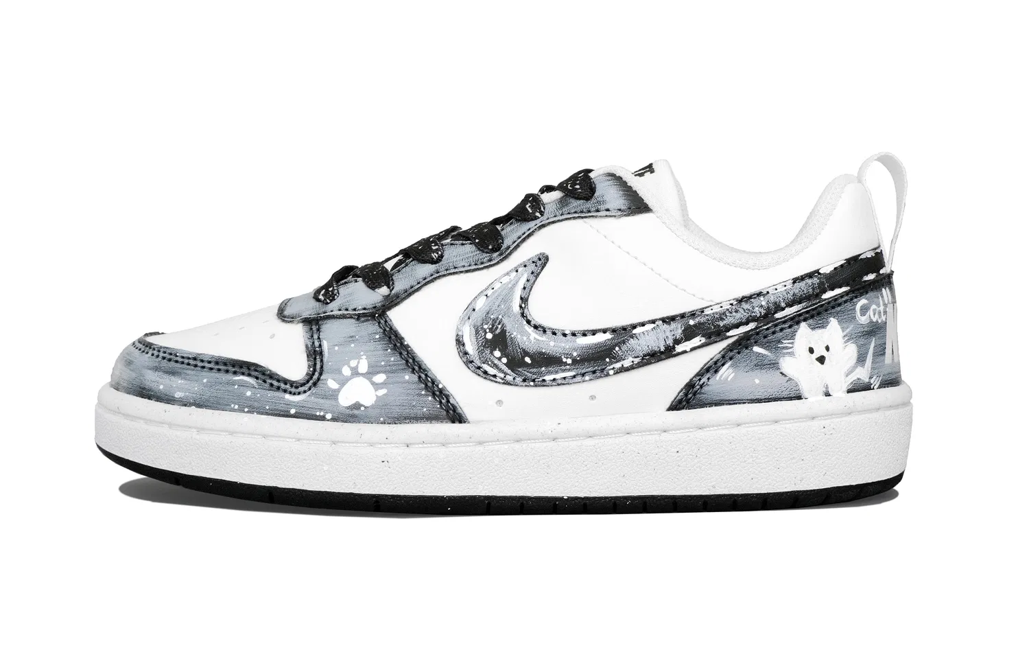 Кроссовки детские скейтбординг Nike Court Borough Scruffy Kitten черные