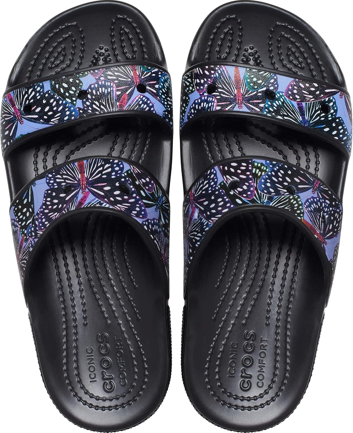 Сандалии Crocs Unisex Classic для взрослых с двумя ремешками, черный — фото 2