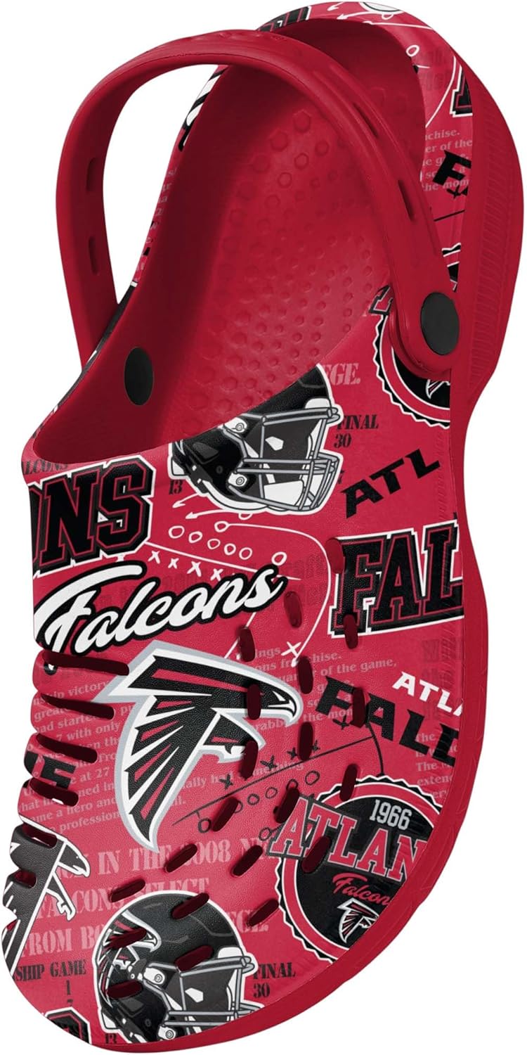 Сабо с ремешком FOCO Arizona Cardinals NFL для мужчин с историческим принтом, Atlanta Falcons Historic Print With Strap — фото 3