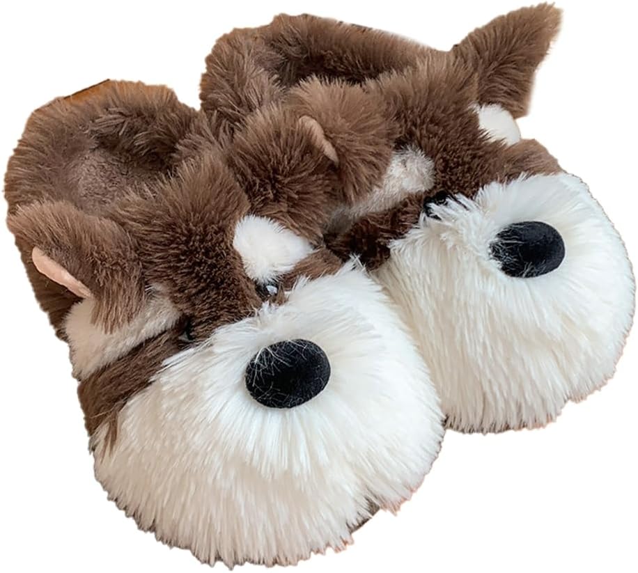 

Мягкие плюшевые тапочки для щенков с утепленной подкладкой для женщин и мужчин, теплые зимние тапочки, стиль для пар, милые домашние тапочки 2025 Yafirgeer, Coffee