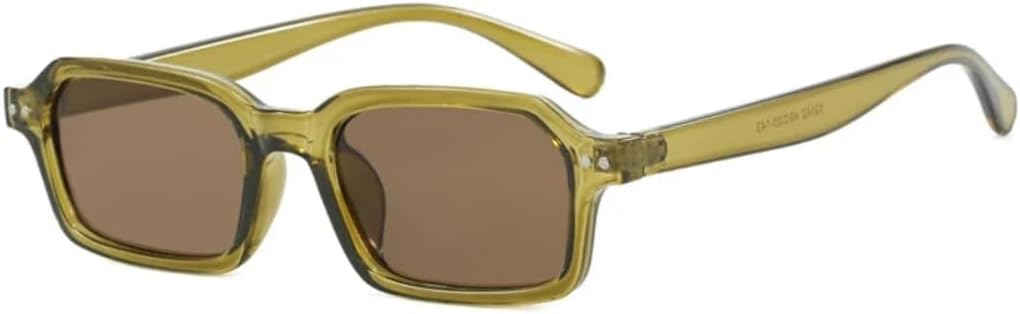 

Солнцезащитные очки с защитой от УФ-излучения UV400 | Оправа с мелкими заклепками | Линзы конфетных цветов для занятий спортом на открытом воздухе и вождения DSVIGF, Green Brown