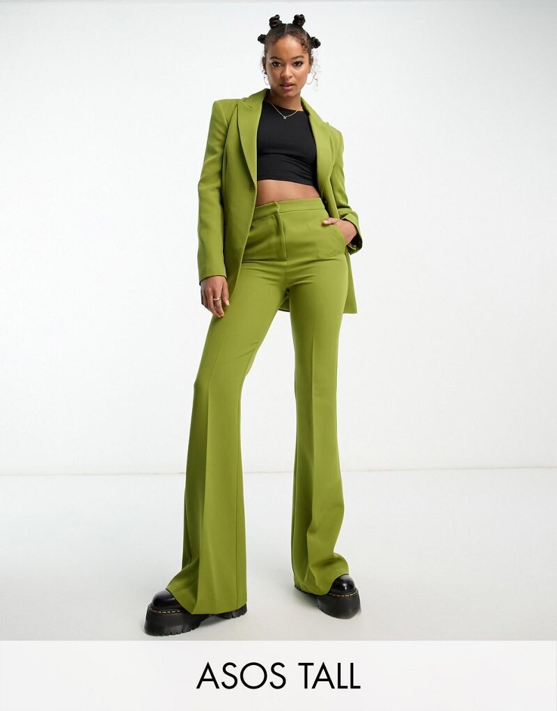 

Цветные расклешенные брюки ASOS DESIGN Tall