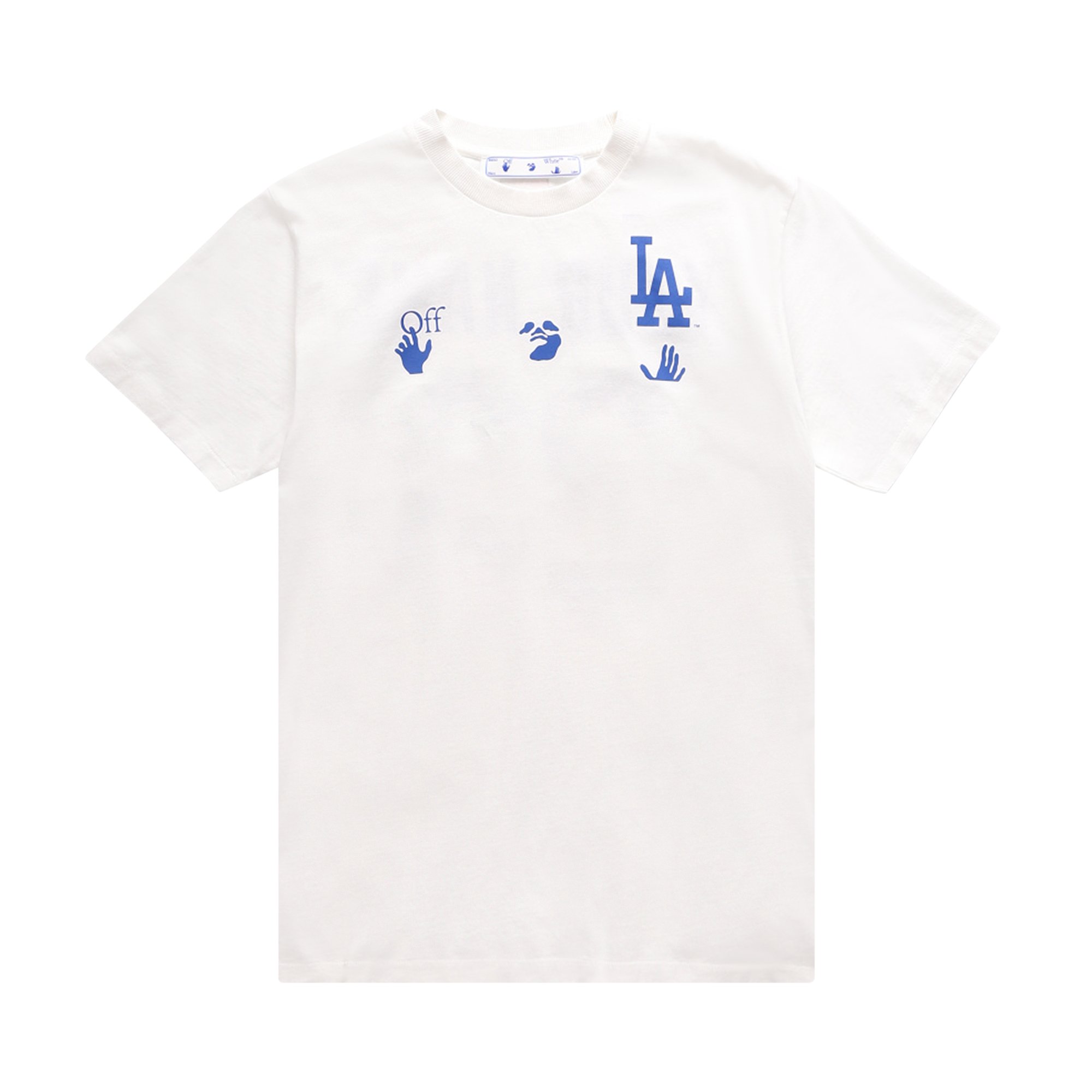 

Футболка Off-White x MLB Los Angeles Dodgers кремового/синего цвета