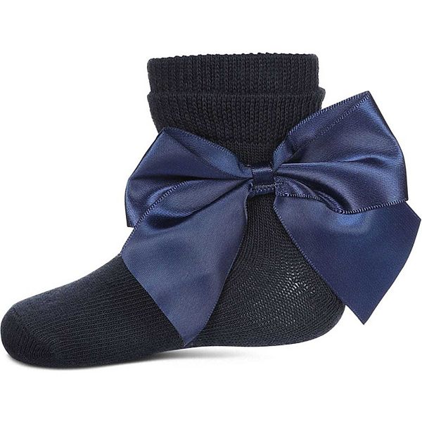 

Детские носки с шелковым бантом на щиколотке Memoi, Navy