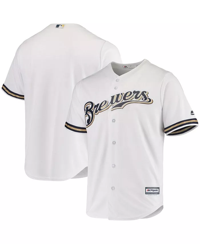 

Мужская белая официальная джерси команды Milwaukee Brewers Majestic