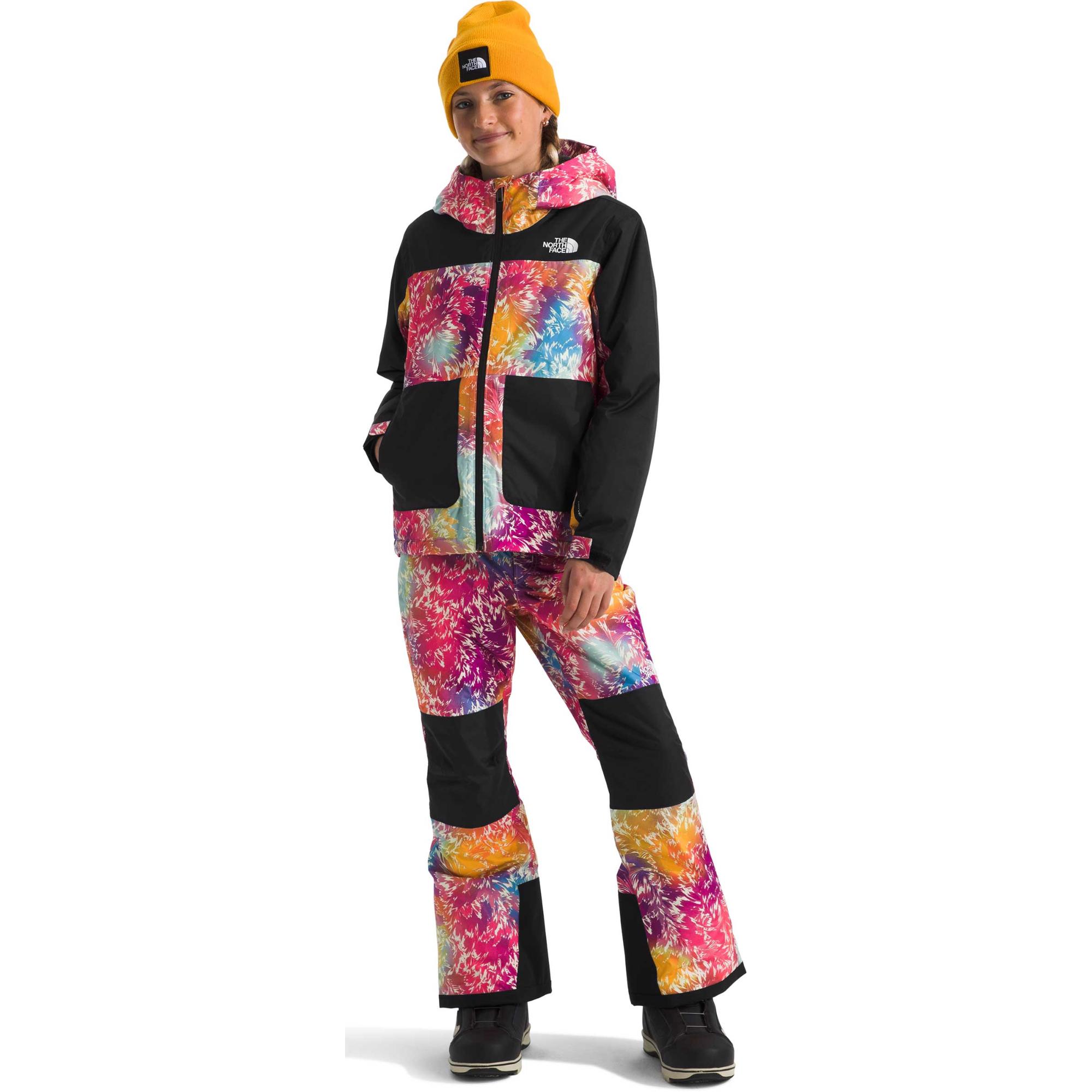 Утепленная куртка Freedom для девочек The North Face, Radiant Poppy Blowing Wind Print — фото 4