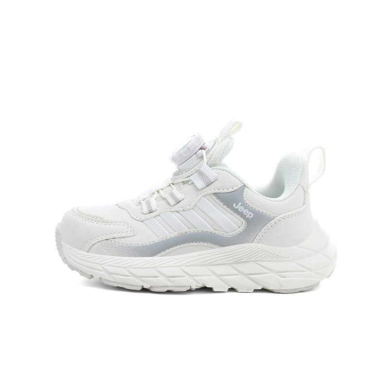 

Кроссовки детские беговые низкие Leather Abrasion Resistant Lightweight Cushioning Anti Kick для подростков Jeep, jeep белый-leather upper