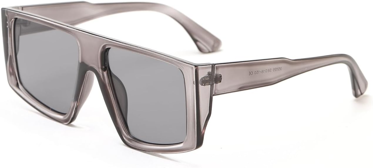 

Модные большие женские солнцезащитные очки в винтажном стиле с плоской верхней частью, прямоугольные, зеленые, в большой оправе, мужские солнцезащитные очки HHZZYVY, 1