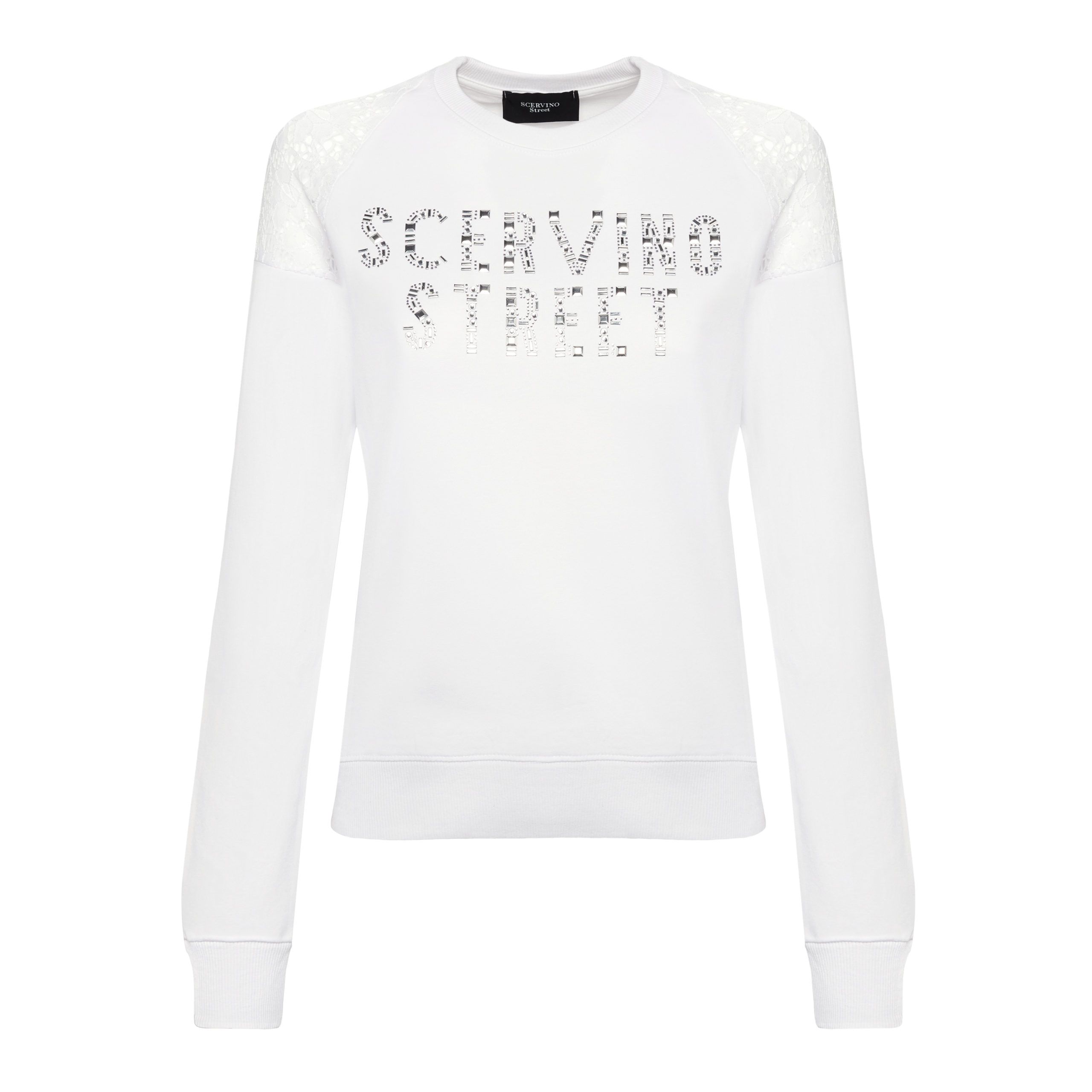 

Белый хлопковый женский свитер Ermanno Scervino