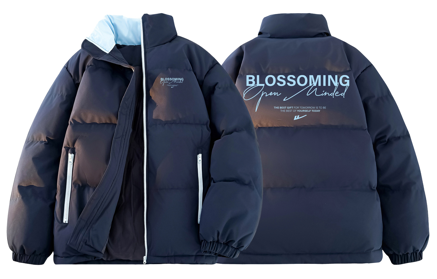 

Пуховик Unisex Stand Collar утепленный стеганый WARRIOR, темно-синий