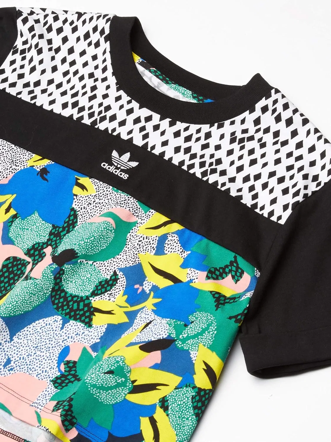 Кроп-топ с цветочным принтом, adidas Originals, Multicolor — фото 2