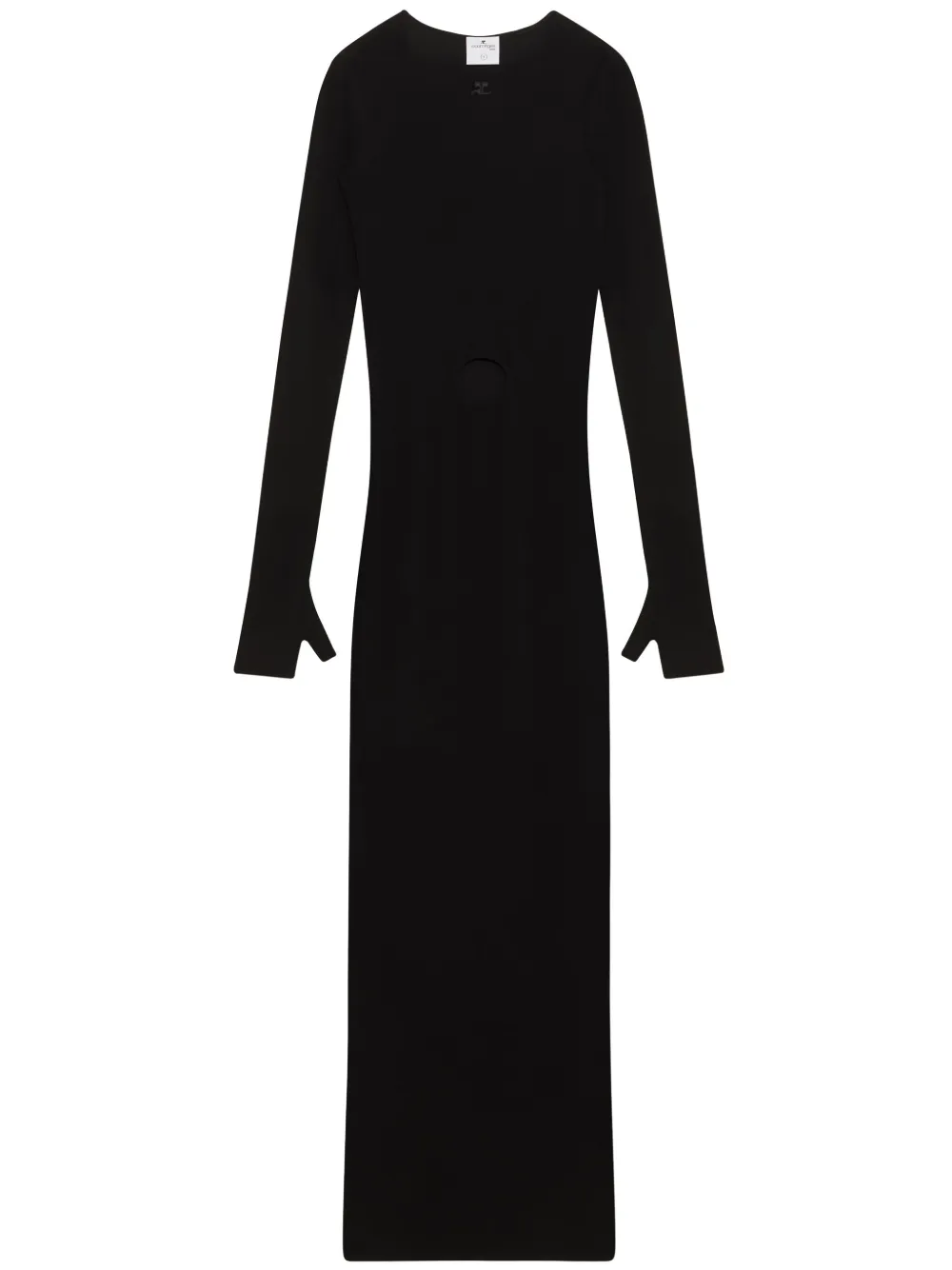 

Платье макси с вырезом Courrèges, черный