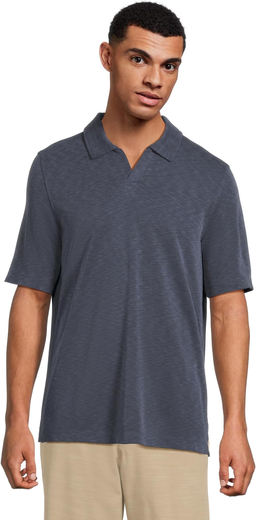

Футболка Johnston & Murphy Vintage Slub V-Neck Polo, темно-синий