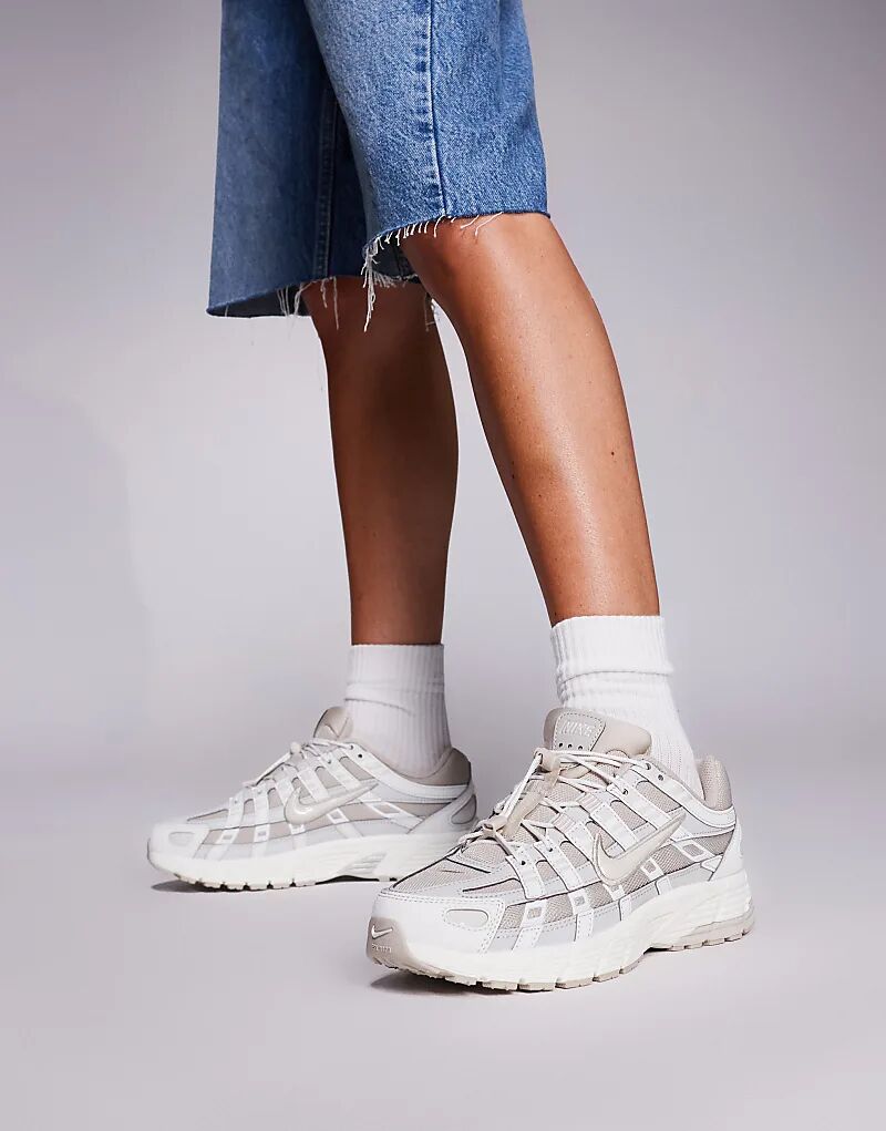 Кроссовки Nike P-6000 Utility в бежевом и бежевом цветах — фото 3