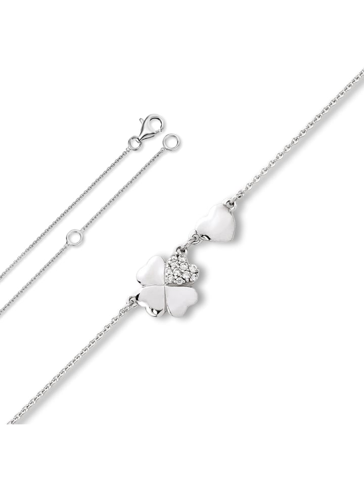 

ONE ELEMENT Колье в виде клеверного листа с цирконием, изготовленное из серебра 925 пробы, диаметр 45 см