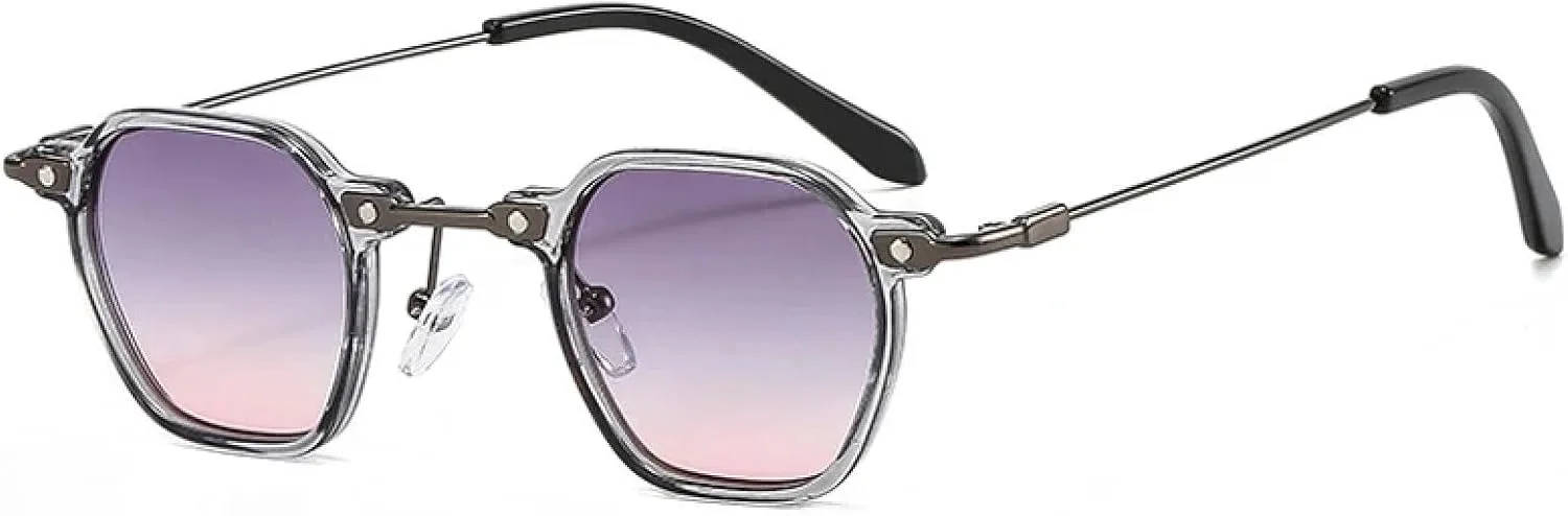 

Популярные модные маленькие женские солнцезащитные очки в стиле ретро-панк, конфетные цвета, защита от УФ-излучения UV400, мужские градиентные HHZZYVY, Gray Gray Pink