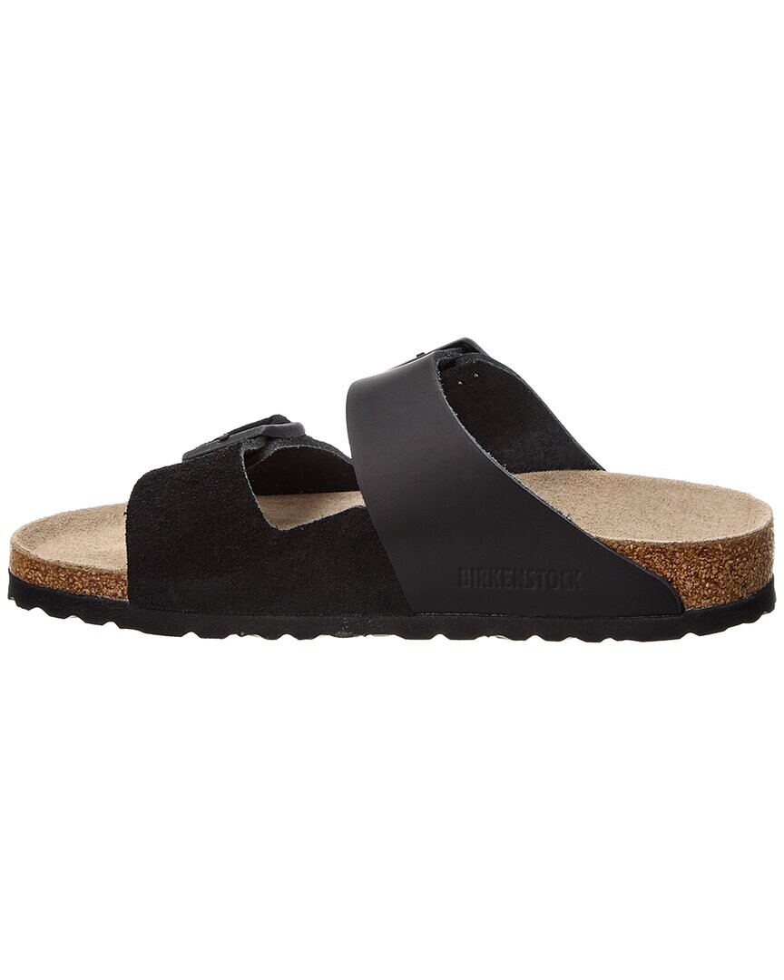 

Узкие кожаные сандалии Birkenstock Arizona с разрезом, черный