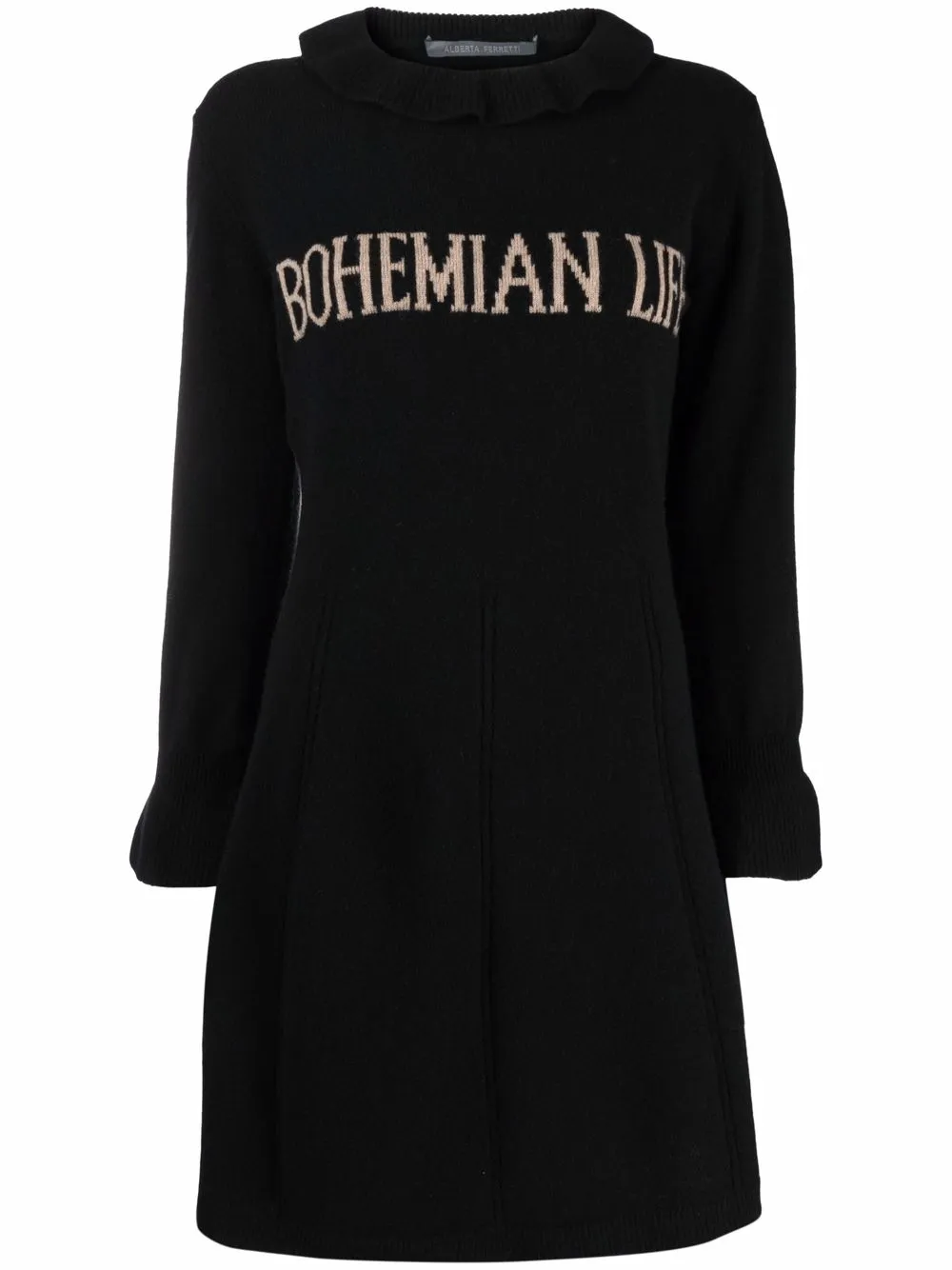 

Платье Bohemian Life вязки интарсия Alberta Ferretti, черный