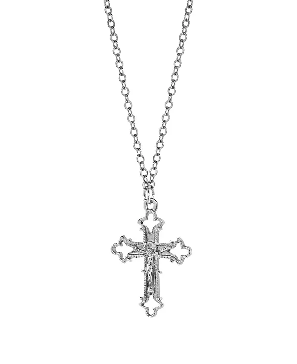 

Серебряное ожерелье с крестом-распятием Symbols Of Faith, gray