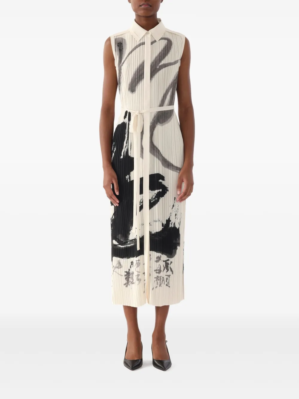 

Платье миди с плиссированным эффектом Jason Wu Collection, белый