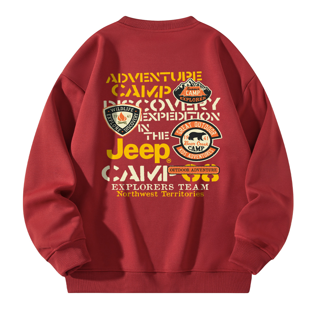

Свитшот Unisex Crew Neck Moderate Regular Jeep, burgundy (fleece-lined)
