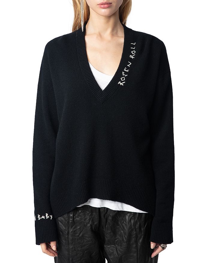 

Кашемировый свитер Miky WS Rock And Roll Zadig & Voltaire, черный