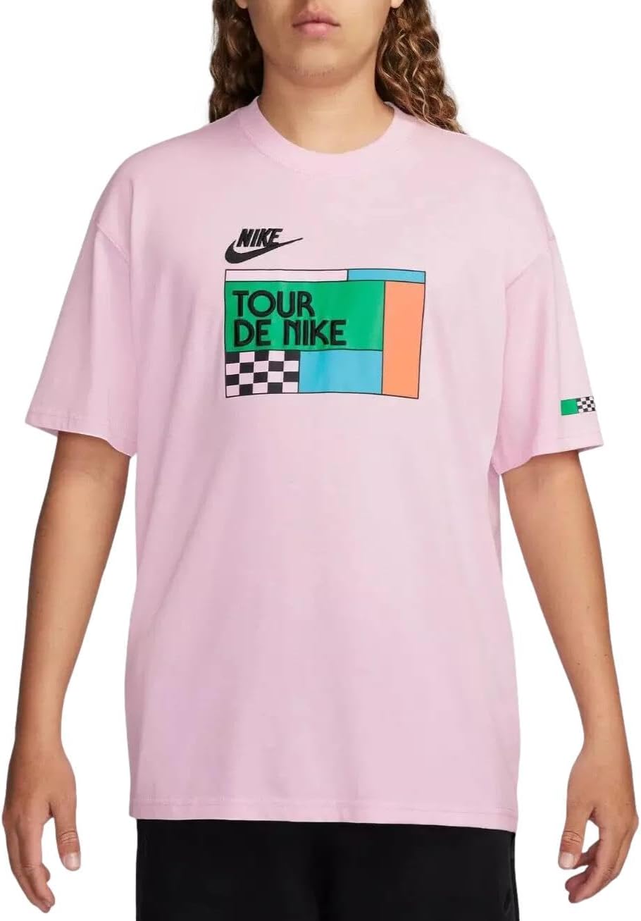 

Мужская спортивная футболка Nike Tour De Graphic, Pink Foam, Розовый, Мужская спортивная футболка Nike Tour De Graphic, Pink Foam
