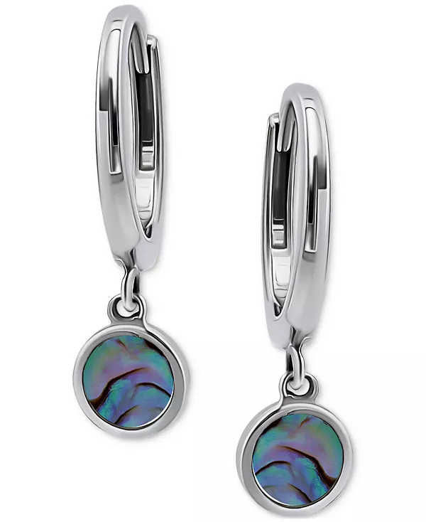 

Серьги-Кольца с подвесками в форме диска из абалона из стерлингового серебра, созданные для Macy's Giani Bernini, abalone