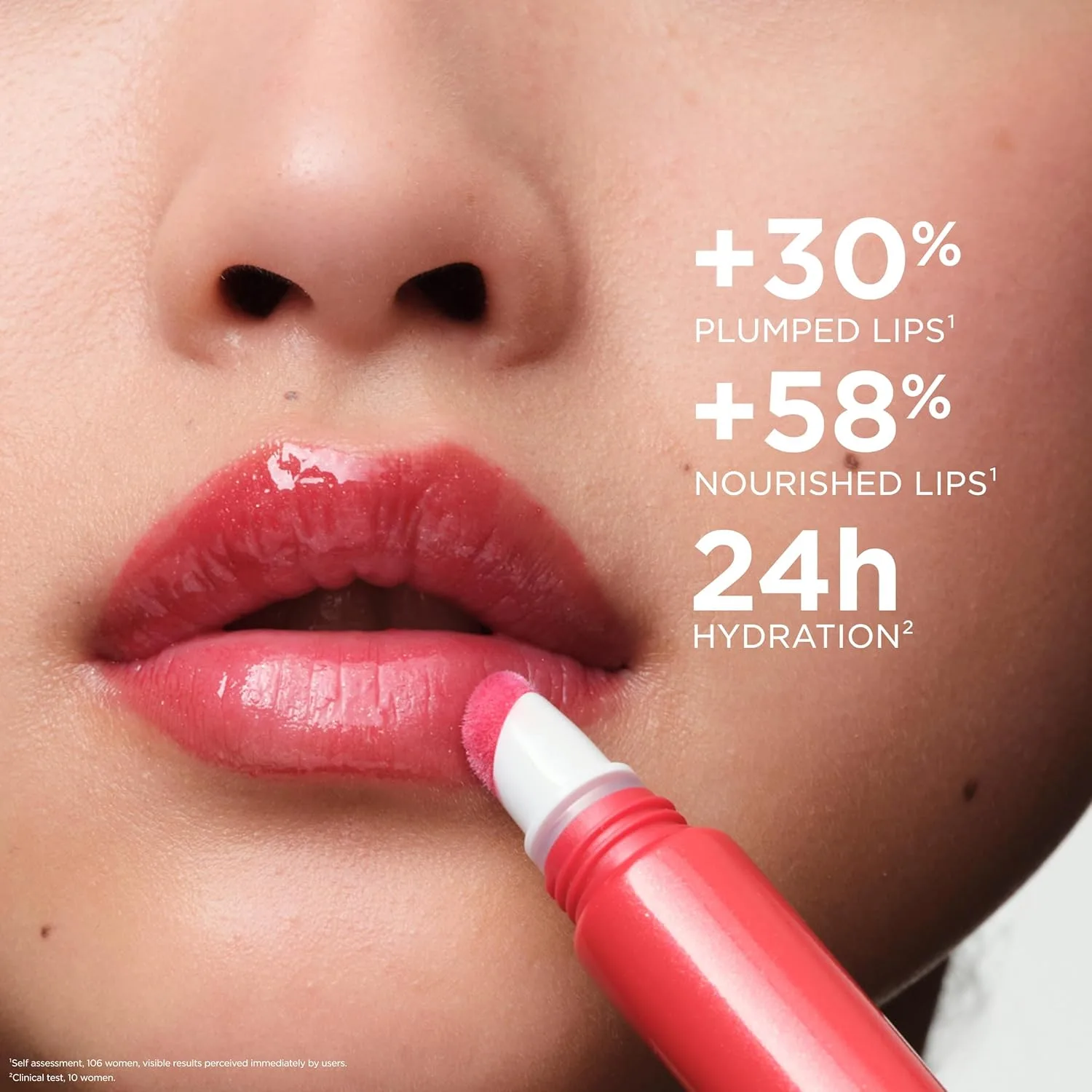 Блеск для губ Clarins Lip Perfector | Увлажняющий и придающий объем губам пептидный блеск | Мгновенный блеск с полупрозрачным мерцающим финишем | Нелипкая текстура с ароматом ванили | 0,35 унции, 23 Pomegranate Glow - Pearly Cherry Red — фото 3