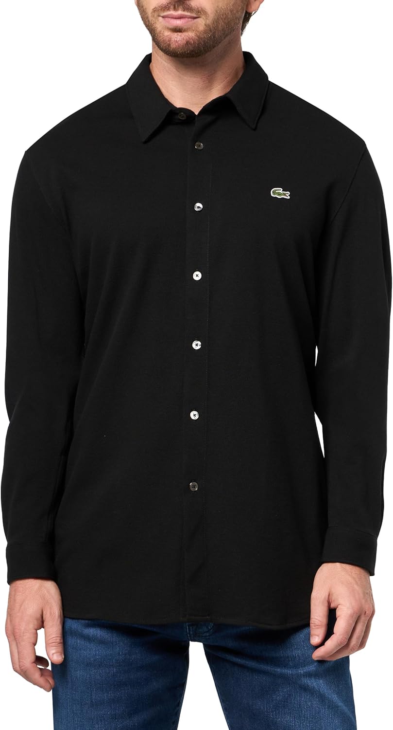 

Мужская рубашка Lacoste Slim Fit из хлопкового пике, Black